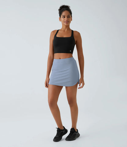 CLARITY - 2-in-1 micro golf skirt with concealed pockets & flat high-waist waistband