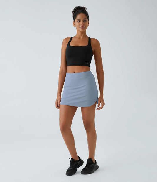 CLARITY - 2-in-1 micro golf skirt with concealed pockets & flat high-waist waistband