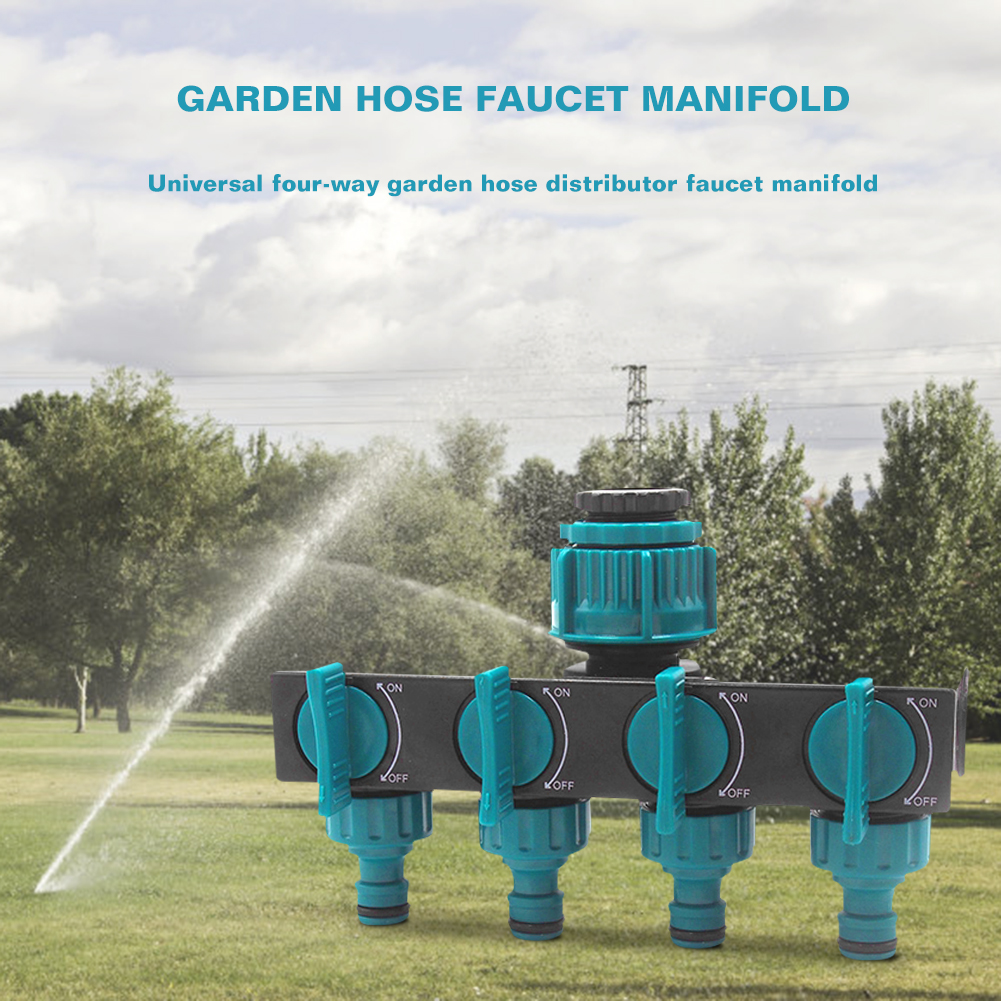 Premium 4-way garden hose distributor - Adjustable tap adapter