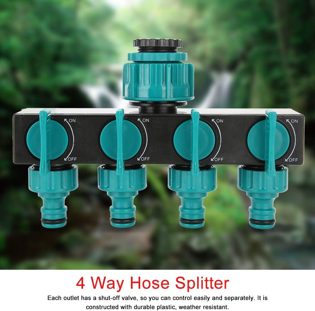 Premium 4-way garden hose distributor - Adjustable tap adapter