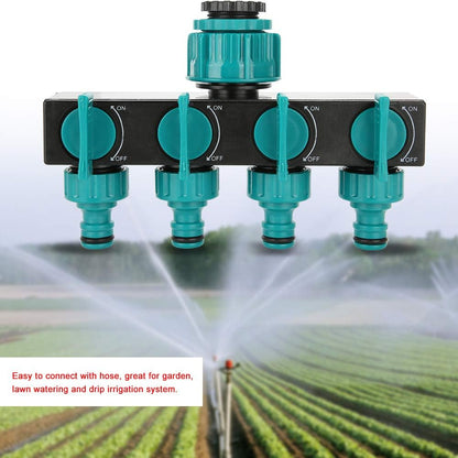 Premium 4-way garden hose distributor - Adjustable tap adapter