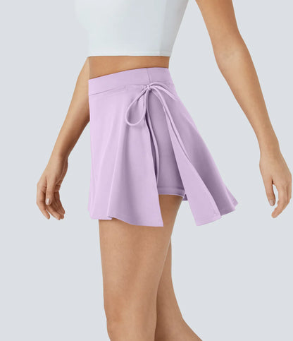 Softlyzero CoolTouch Skirt - Airy 2-in-1 mini skirt with pockets & tie belt