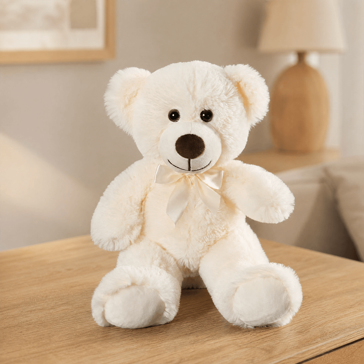 AMORETTA – Stuffed teddy bear or puppy with satin bow