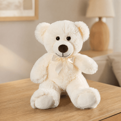 AMORETTA – Stuffed teddy bear or puppy with satin bow