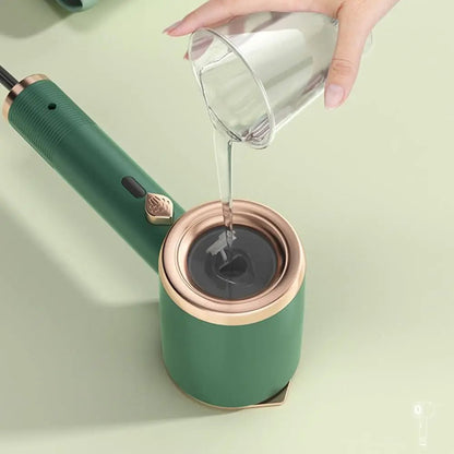 DEWRINKIQ – Draagbare handstomer voor textiel met titaniumplaat & 50ml watertank