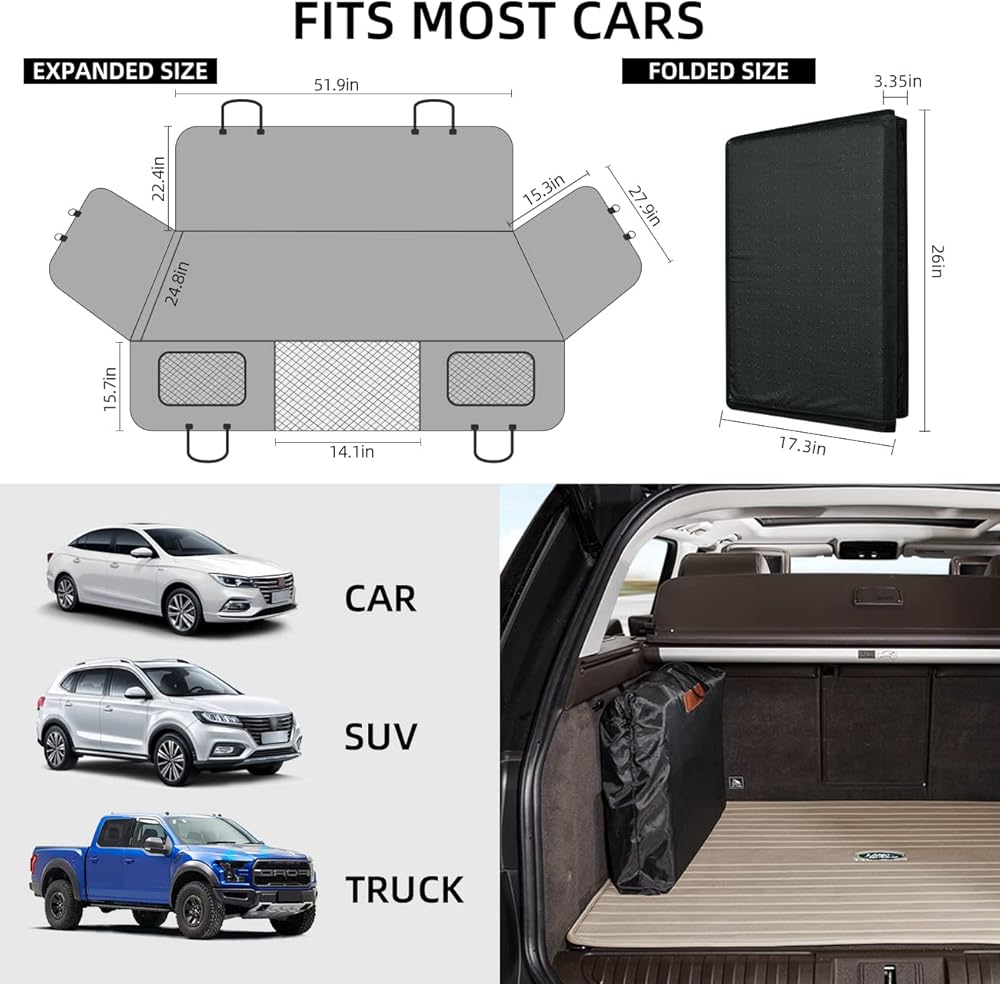 PAWTRIP – Funda impermeable para asiento de coche para viajes sin estrés con perros