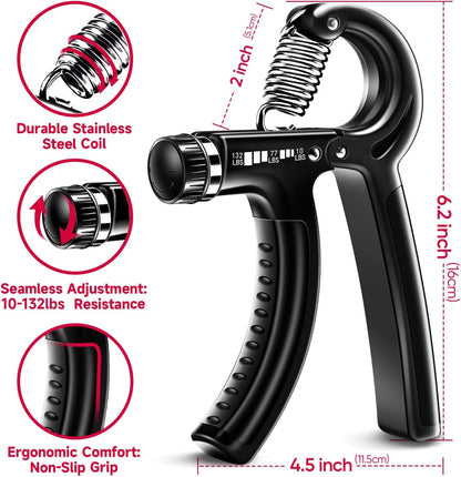 Gripmaster - Einstellbarer Handverstärker Set mit 5 Widerstandsniveaus für Griffkraft und Unterarmstärke-4