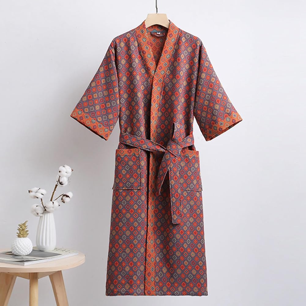 LEAFKIMONO – Accappatoio kimono reversibile in cotone per un comfort naturale