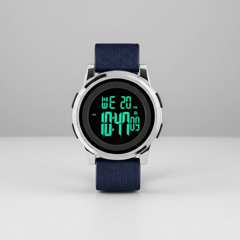 SLIMTIME – Reloj deportivo digital ultradelgado para hombre con pulsera de acero inoxidable
