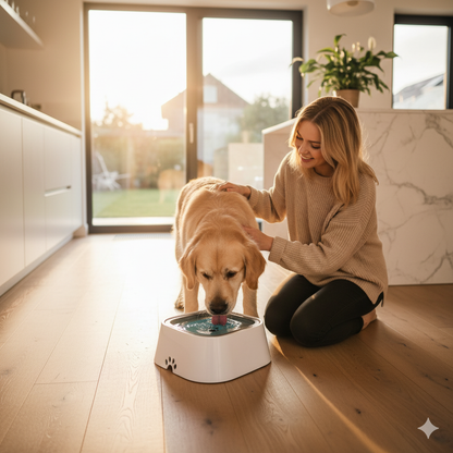 DRINKING GUARD – Water Bowl with Anti-Spill Function & Floating Disc