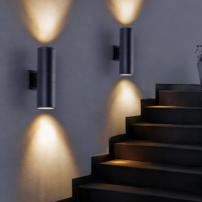 LUXFLOW – Schwarze Außenwandleuchte mit Beleuchtung nach oben & unten