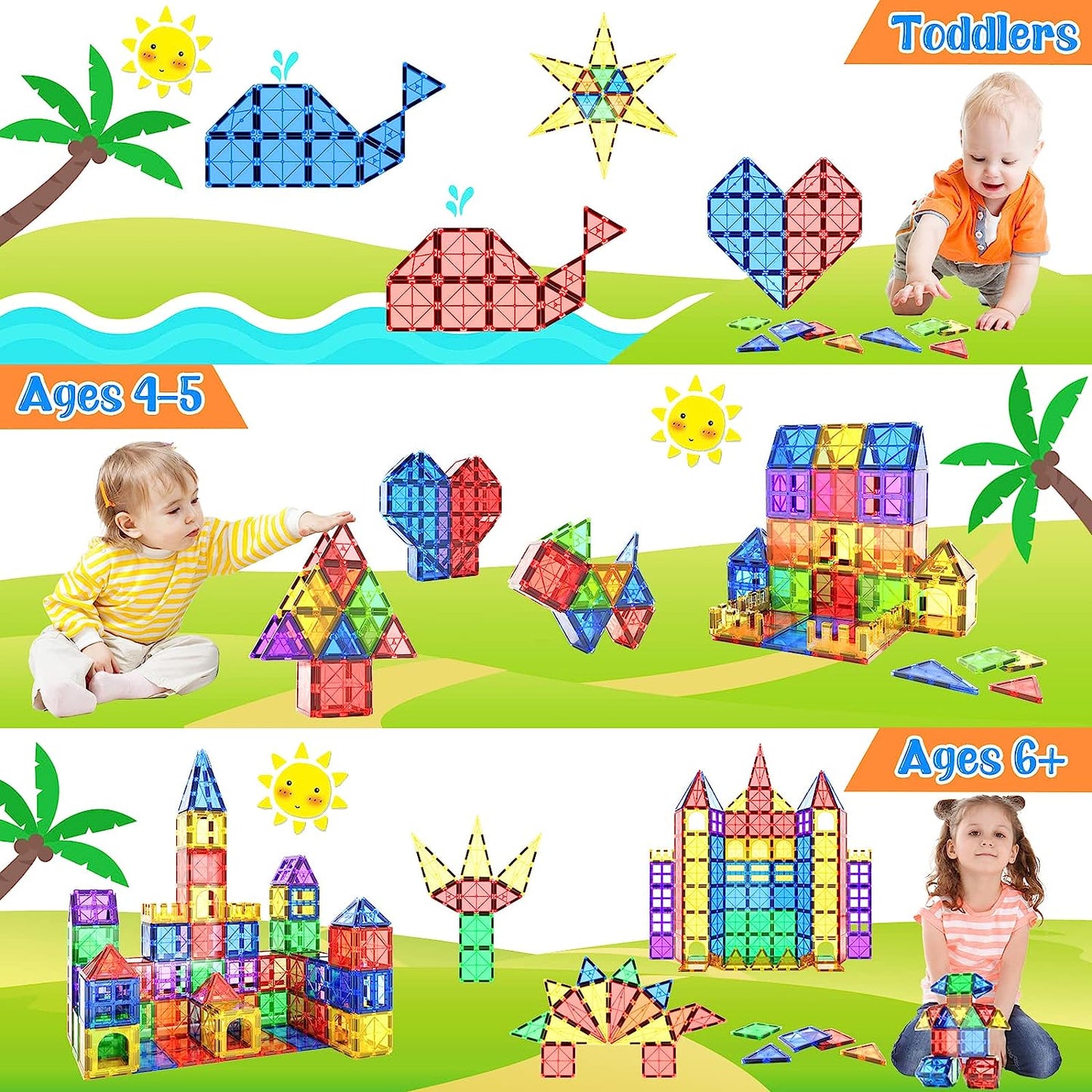  Montessori Magnetic Tiles - Entdecken Sie den endlosen Gebäudespaß-4