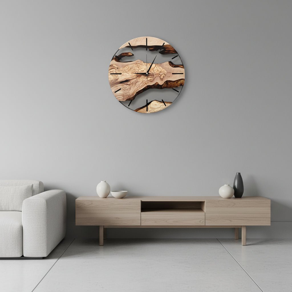 VIKTID ELMWAY – Orologio da parete in legno nordico silenzioso per casa e ufficio