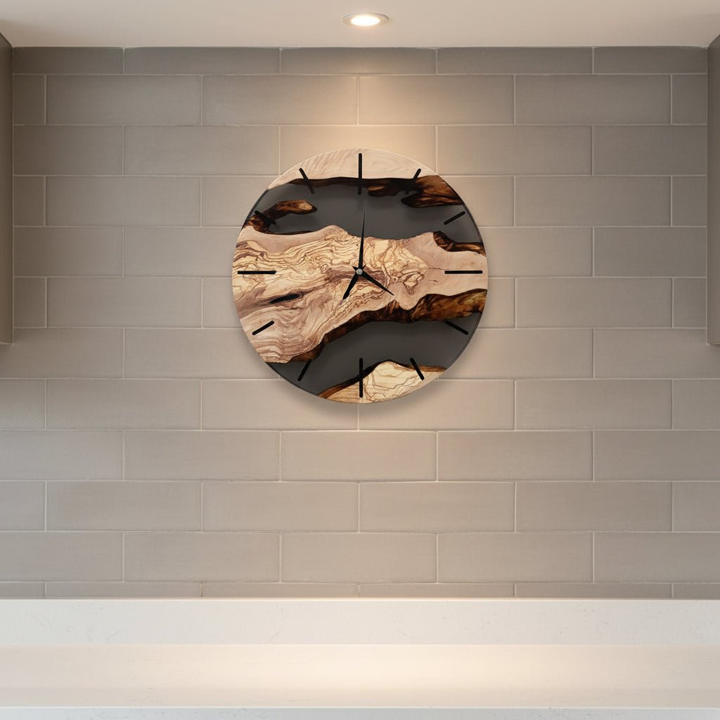 VIKTID ELMWAY – Orologio da parete in legno nordico silenzioso per casa e ufficio