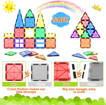  Montessori Magnetic Tiles - Entdecken Sie den endlosen Gebäudespaß-3
