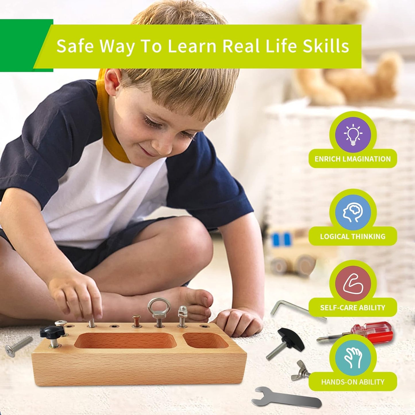 Beschäftigte Board Toys - Bildungsmontessori Game Board für kreative Kinder-3