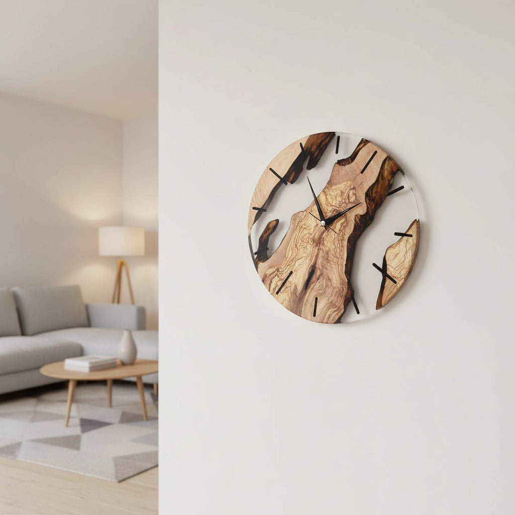 VIKTID ELMWAY – Orologio da parete in legno nordico silenzioso per casa e ufficio