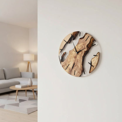 VIKTID ELMWAY – Orologio da parete in legno nordico silenzioso per casa e ufficio