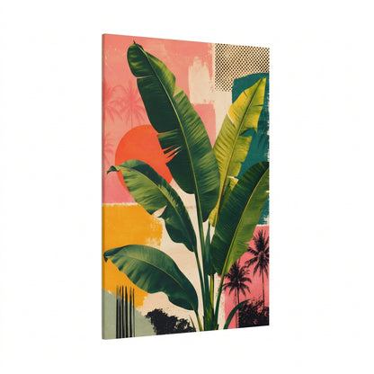 TROPIVEL – Arte da parete tropicale su tela con foglie di banano