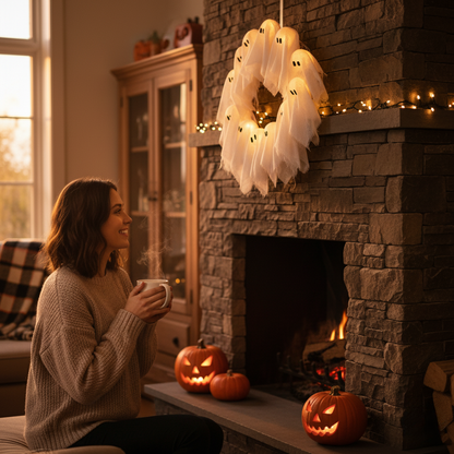 FrightLights LED-Kranz – Spukiger Halloween-Zauber für stimmungsvolle Dekoration
