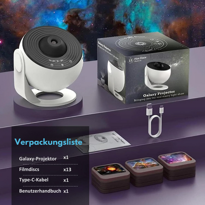 GalaxySky - HD starry sky projector with 13 galaxy discs