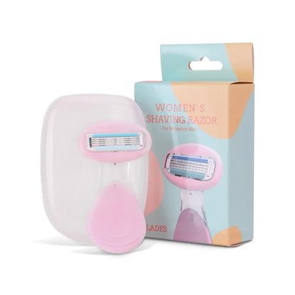 Sharpge - 4-blade compact razor with storage box | Smooth skin on the go & at home