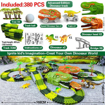 DinoTrack Express – Juego de trenes de dinosaurios interactivo para niños creativos a partir de 3 años