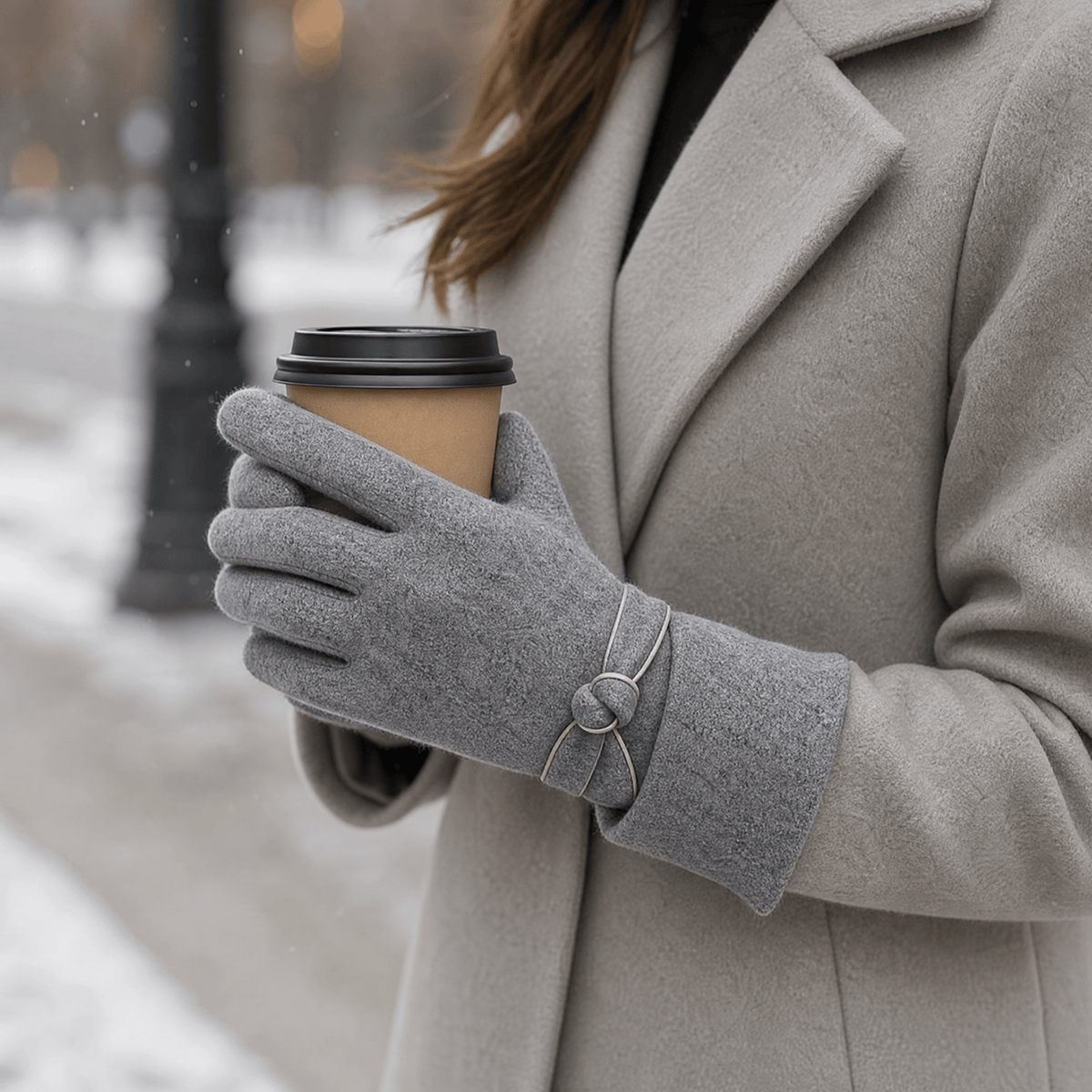 BELLAVORA – Gants pour femme avec nœud décoratif