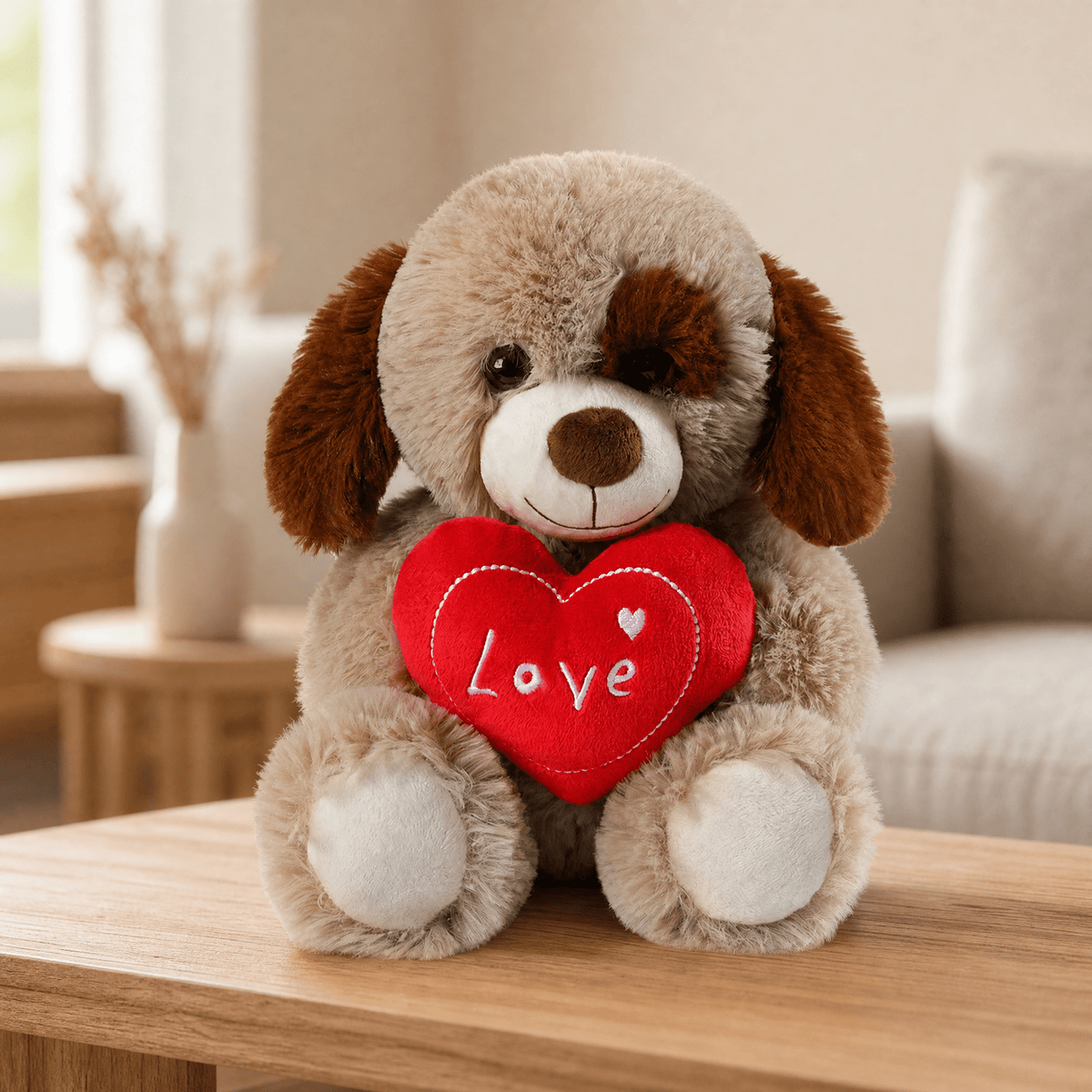 AMORETTA – Stuffed teddy bear or puppy with satin bow