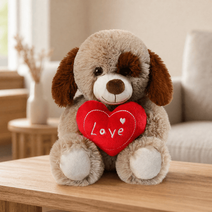 AMORETTA – Stuffed teddy bear or puppy with satin bow
