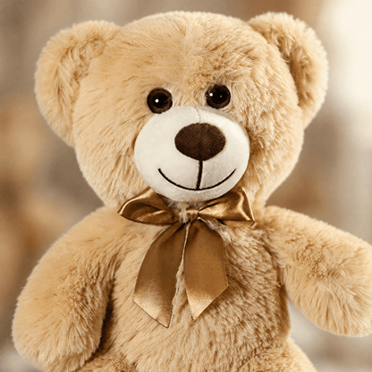 AMORETTA – Stuffed teddy bear or puppy with satin bow