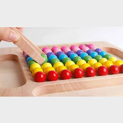 Colormatch - Montessori wooden bead sorting game to promote colours & counting
