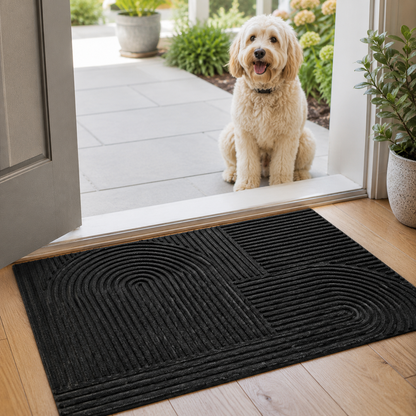 AQUARAY – Absorbent, washable mat with flowing line pattern