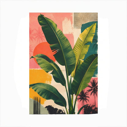 TROPIVEL – Arte da parete tropicale su tela con foglie di banano