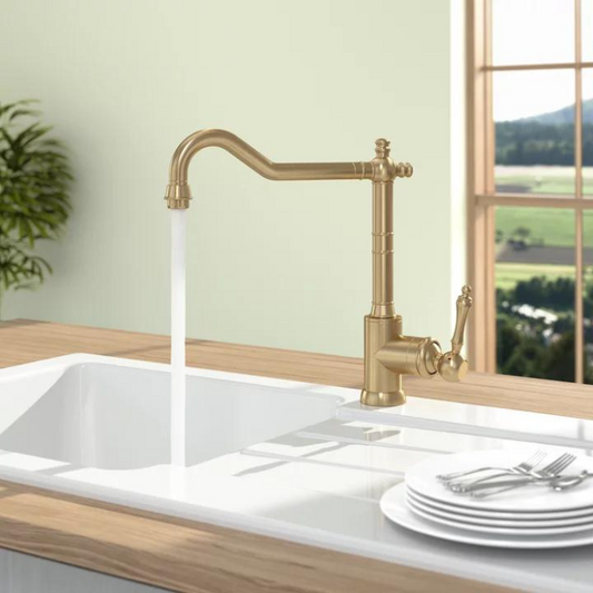 Grifo de cocina Avia 2.0 Gold de Villeroy & Boch – Nostálgico y brillante para cada cocina