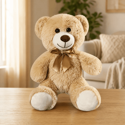 AMORETTA – Stuffed teddy bear or puppy with satin bow