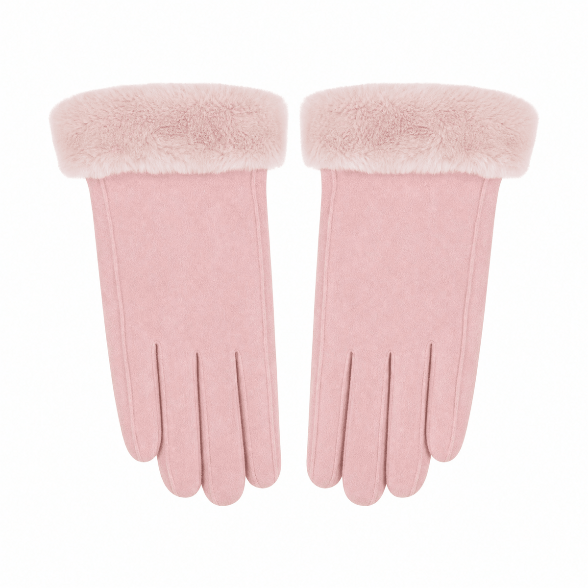 FURVENA – Damen-Winterhandschuhe mit flauschigem Kunstfellbündchen
