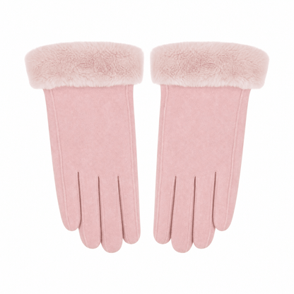 FURVENA – Damen-Winterhandschuhe mit flauschigem Kunstfellbündchen