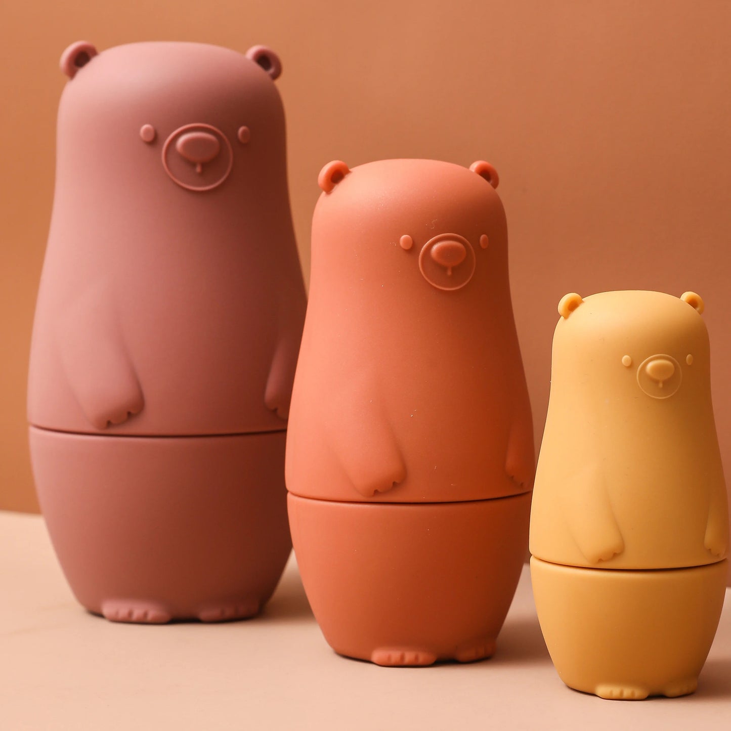 SiliconeNest - Stackable silicone nesting dolls to promote fine motor skills