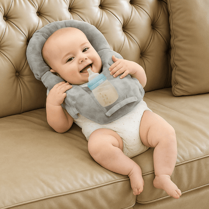 FEEDORIS – Cuscino per allattamento e biberon per neonati con supporto integrato per biberon