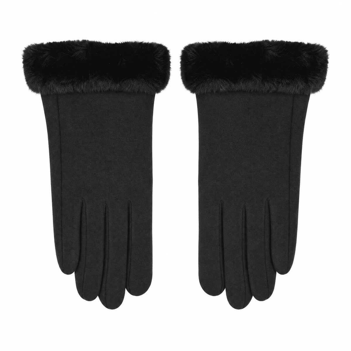 FURVENA – Damen-Winterhandschuhe mit flauschigem Kunstfellbündchen