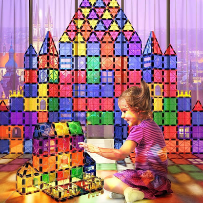 MagnaMonti Tiles - Jeu de construction magnétique de style Montessori pour les enfants créatifs