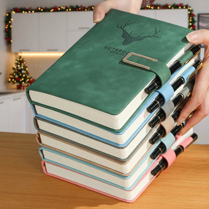 PENVOIR – Carnet de notes en cuir A5 avec 200 pages, couverture personnalisée et marque-page intégré