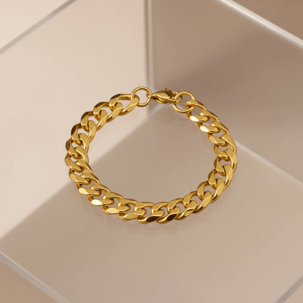 ARMBAND MIT GEPANZERTER KETTE – Verstellbare Eleganz aus Edelstahl im Punk-Stil 4