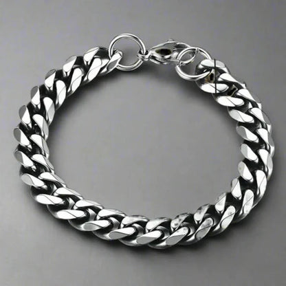 ARMBAND MIT GEPANZERTER KETTE – Verstellbare Eleganz aus Edelstahl im Punk-Stil 8