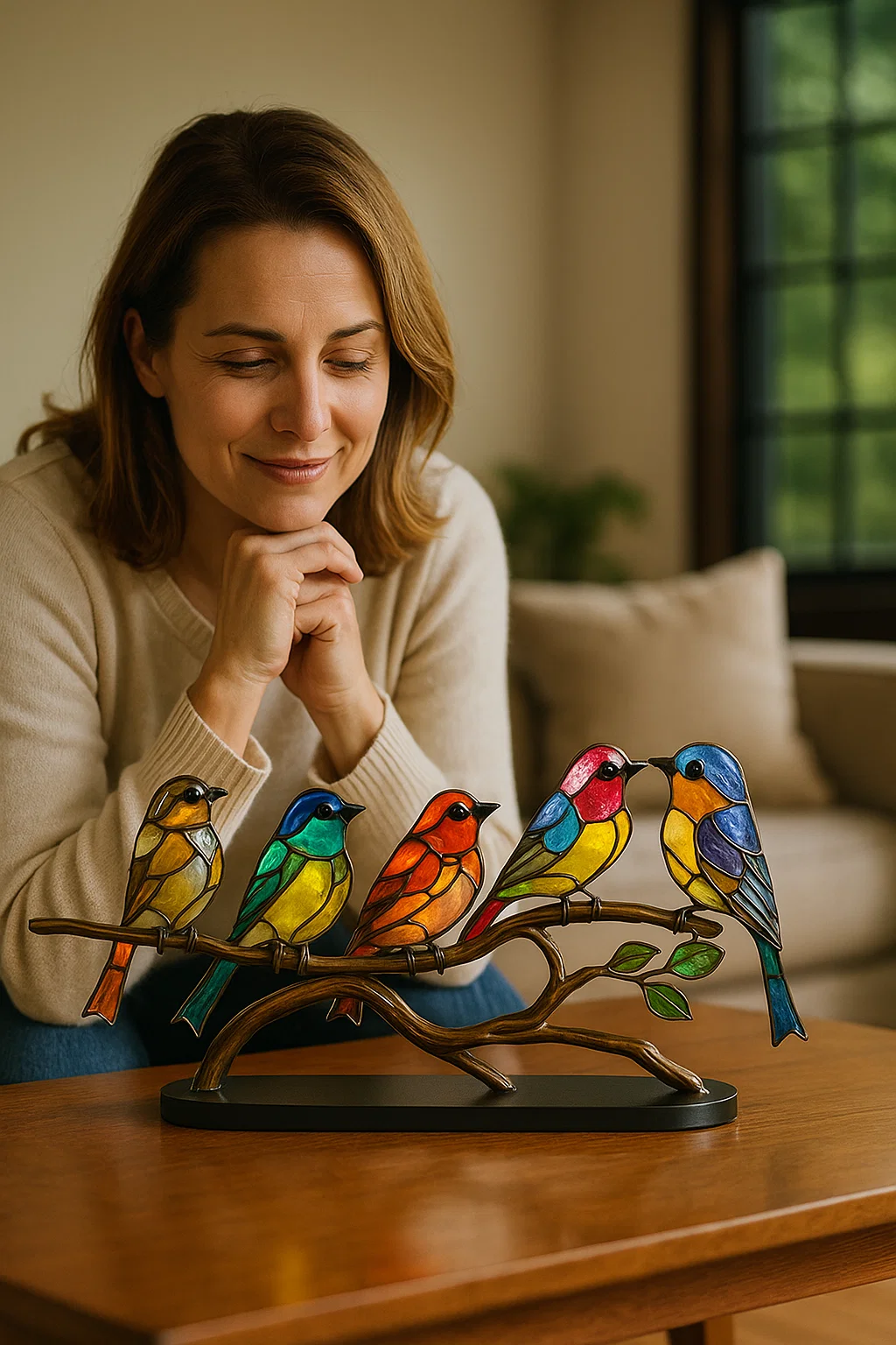 ARTISANFINCH – Handgefertigte bunte Vogelstatue aus Acryl zur Dekoration 1