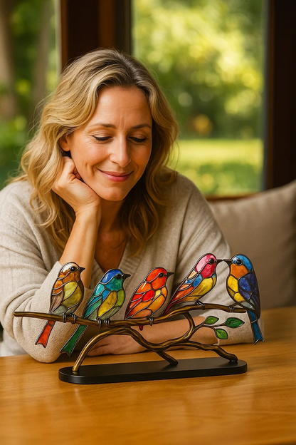 ARTISANFINCH – Handgefertigte bunte Vogelstatue aus Acryl zur Dekoration 2