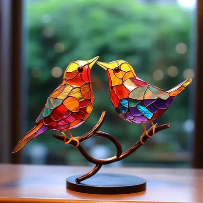 ARTISANFINCH – Handgefertigte bunte Vogelstatue aus Acryl zur Dekoration 3