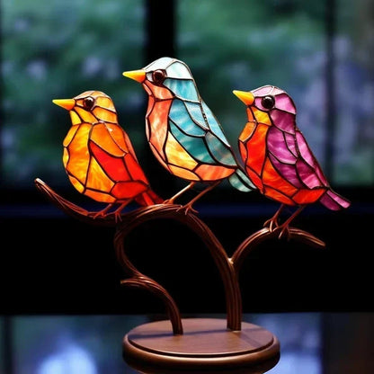 ARTISANFINCH – Handgefertigte bunte Vogelstatue aus Acryl zur Dekoration 4