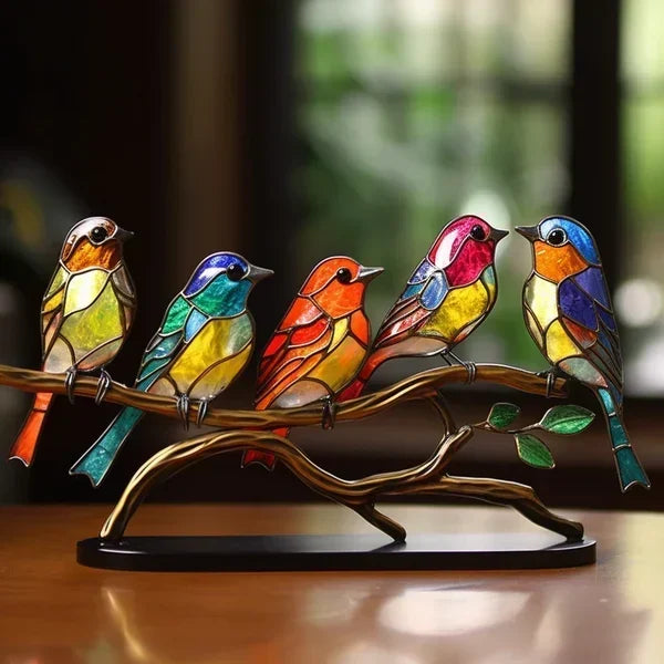ARTISANFINCH – Handgefertigte bunte Vogelstatue aus Acryl zur Dekoration 5